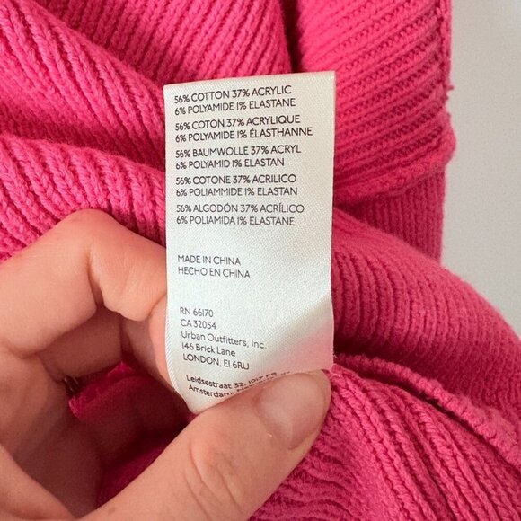 Free People Easy Street Crop Knit Sweater in Hot Pink Size Small - Picture 9 of 9
